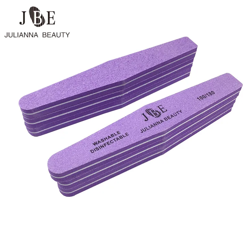 

25Pcs Professional Purple Nail File 100/180 New Design Sanding Files Manicure Nail Tools Cuticle Remover Buffer Nail Art Sets