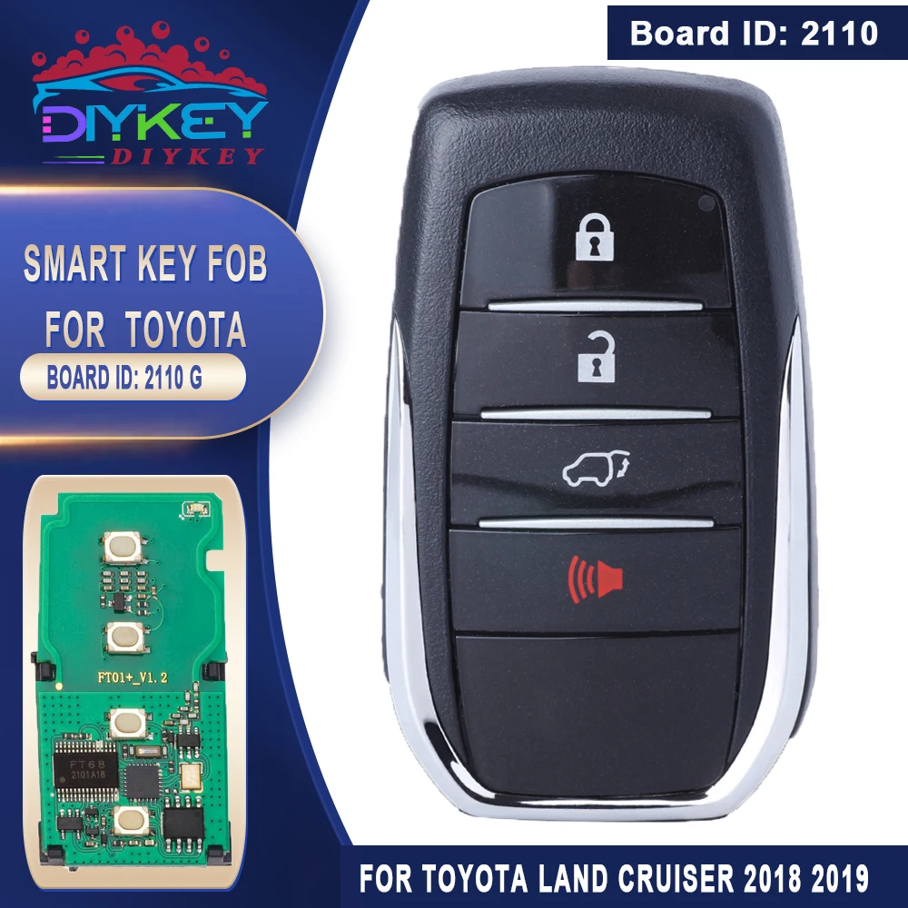 DIYKEY 281451-2110 AG HYQ14FBA Keyless Go Smart Remote Car Key 312/314MHz/433MHz for Toyota Land Cruiser 2018 2019 89904-60M80