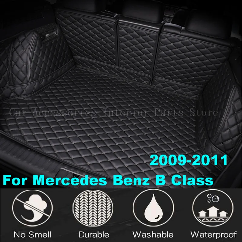 

Custom Car Trunk Mats For Mercedes Benz B Class B180 B200 2009 2010 2011 Auto Interior Accessories Leather Waterproof Carpet