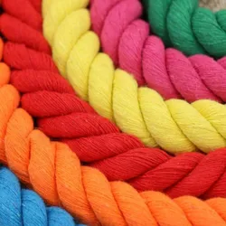 Thick Twisted Rope with Three-Strand Colored Cotton Cord, Handmade DIY Accessories, Decorative Design, 20mm x 100/200cm