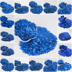 Mix Size Blue Sequin 3mm 30mm DIY PVC Glitter Flat Round Cup Loose Sequins Paillettes Sewing Wedding Decorat Lentejuelas 10g