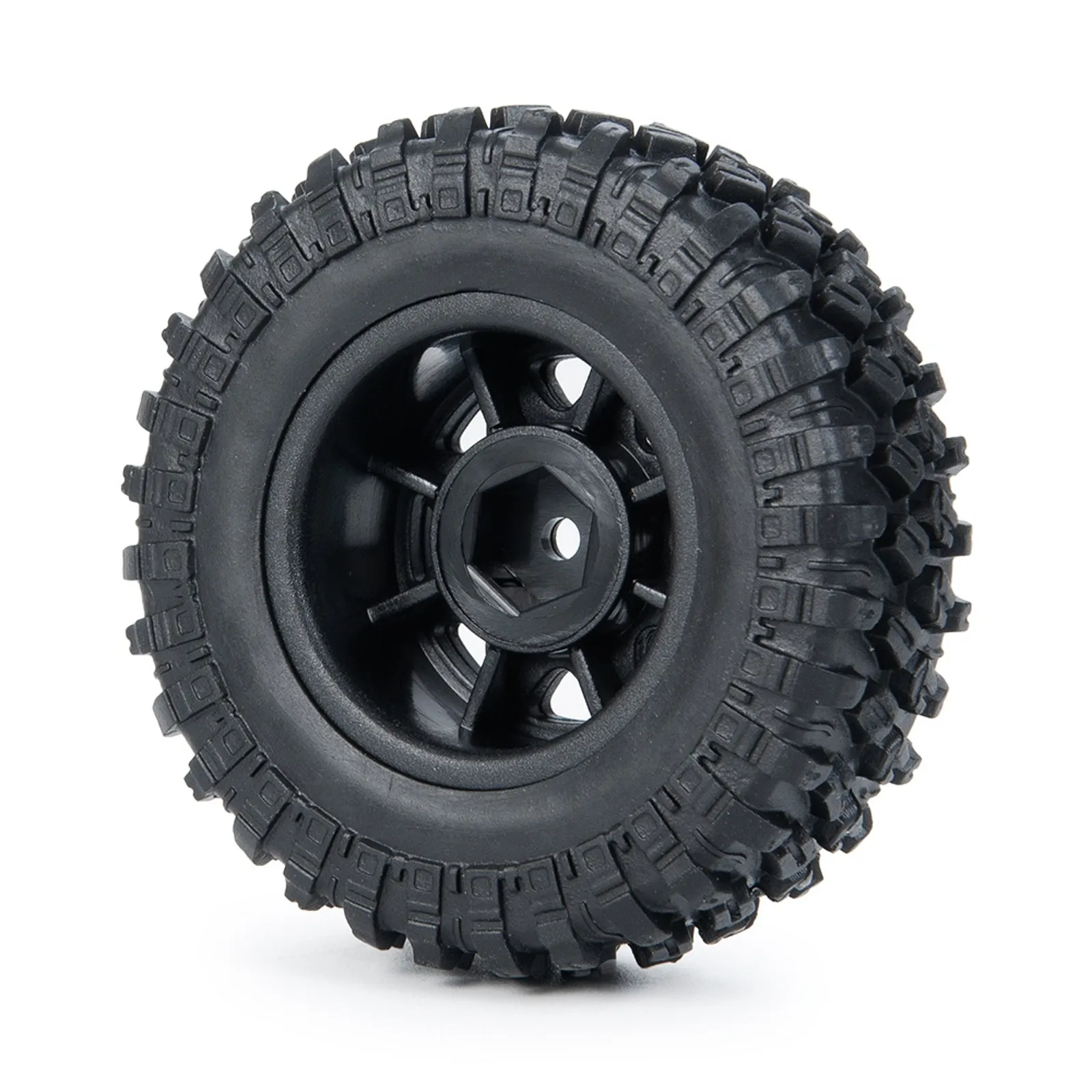 4* Rubber Beadlock Wheel Rim Tires For 1/24 RC Axial SCX24 90081 00001 00002 Upgrade DIY Replacement Accessories