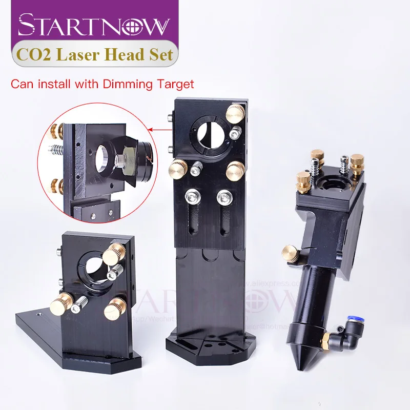 Startnow CO2 Testa Laser Set con Regolazione di Destinazione Dia.20 FL 50.8 & 101.6 millimetri D25/Specchio Integrativo Supporto Per macchina di