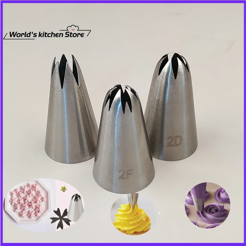 

Rose Flower Cake Decorating Icing Tips Cupcake Nozzles 1M+2D+2F Baking Decorations Bakeware Russian Nozzles