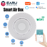 WIFI Smart Air Box Carbon Dioxide Formaldehyde VOC Tester Sensor Humidity Temperature Sensor Detector Thermostat Tuya Smart Life