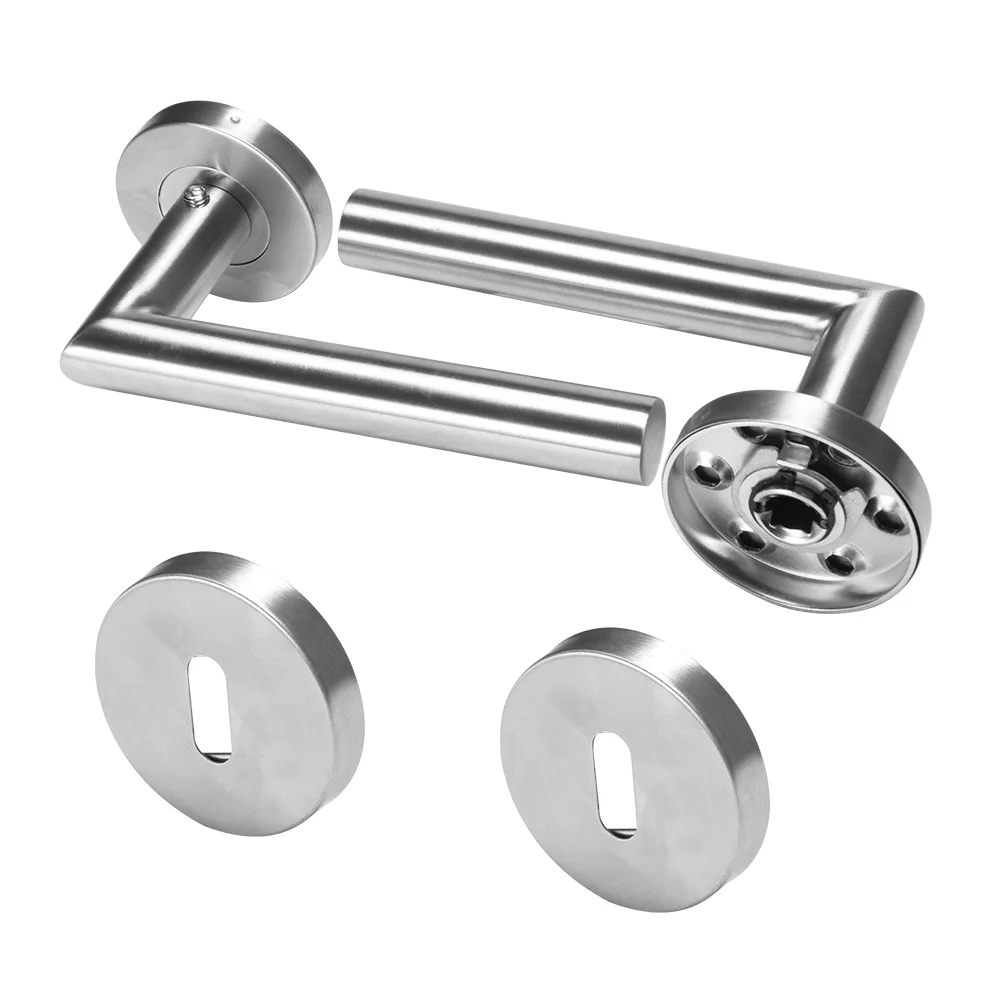 Door Handle Set Stainless Steel Lock Interior Home Door Handle Lock Durable Adjustable Latch Security