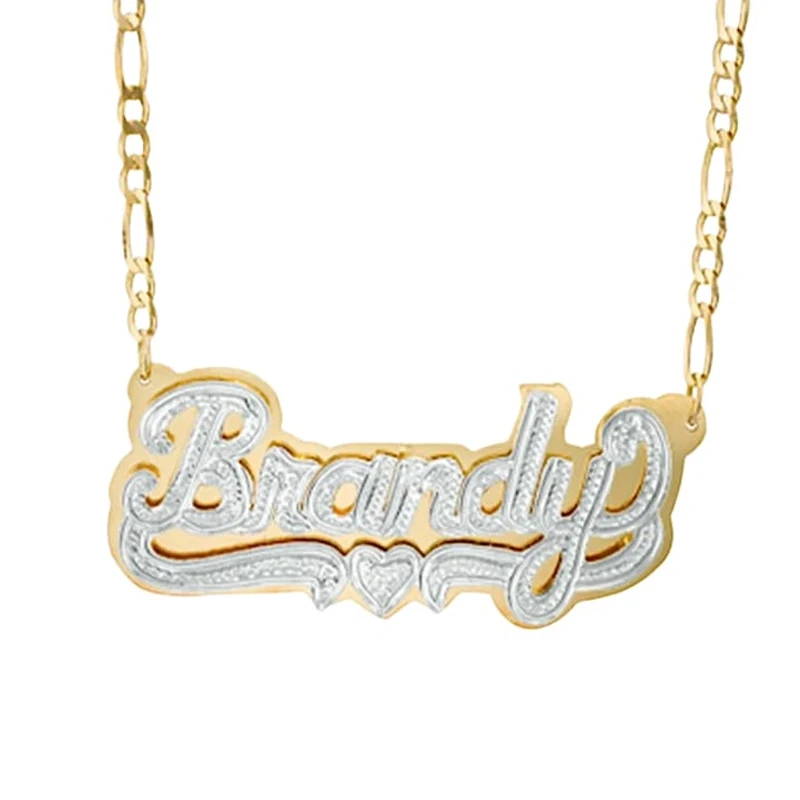 

Customized Double Name Necklace 18K Gold plated Nameplate 3D Necklace Personalized Choker Women Double layer Name Necklace Gifts