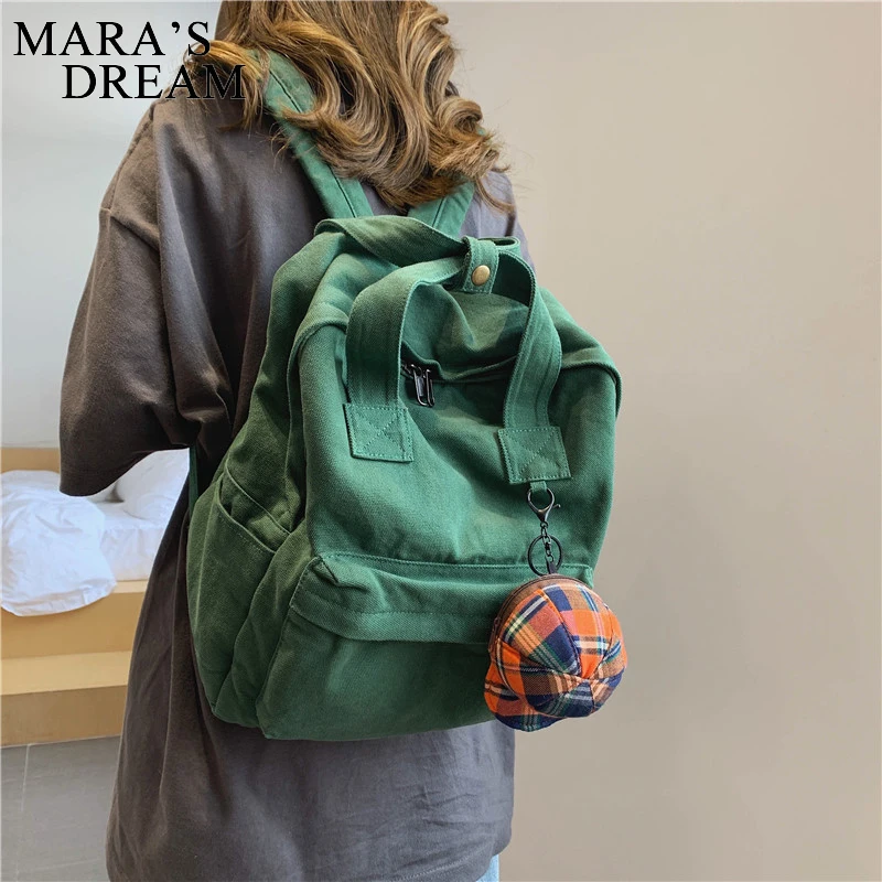 Mara\'s Dream Women Backpack Canvas Art Girls School Bags Casual Lady School Backpack Cute Student Book Bags Korean Cool Rucksack