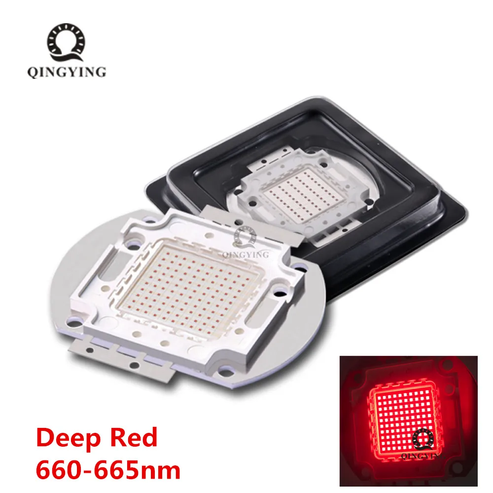 10W 20W 30W 50W 100W Grow LED COB Chip Deep Red 660nm DIY Plant Fruit Growth For 1 3 5 10 30 50 100 W Watt Light Beads