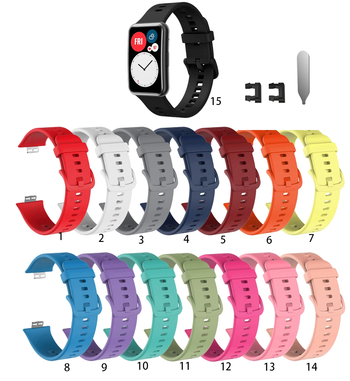 Silicone Band Strap for Huawei Watch Fit New SE Soft Waterproof sport band fashion wristband Sports Replacement smartwatch Band