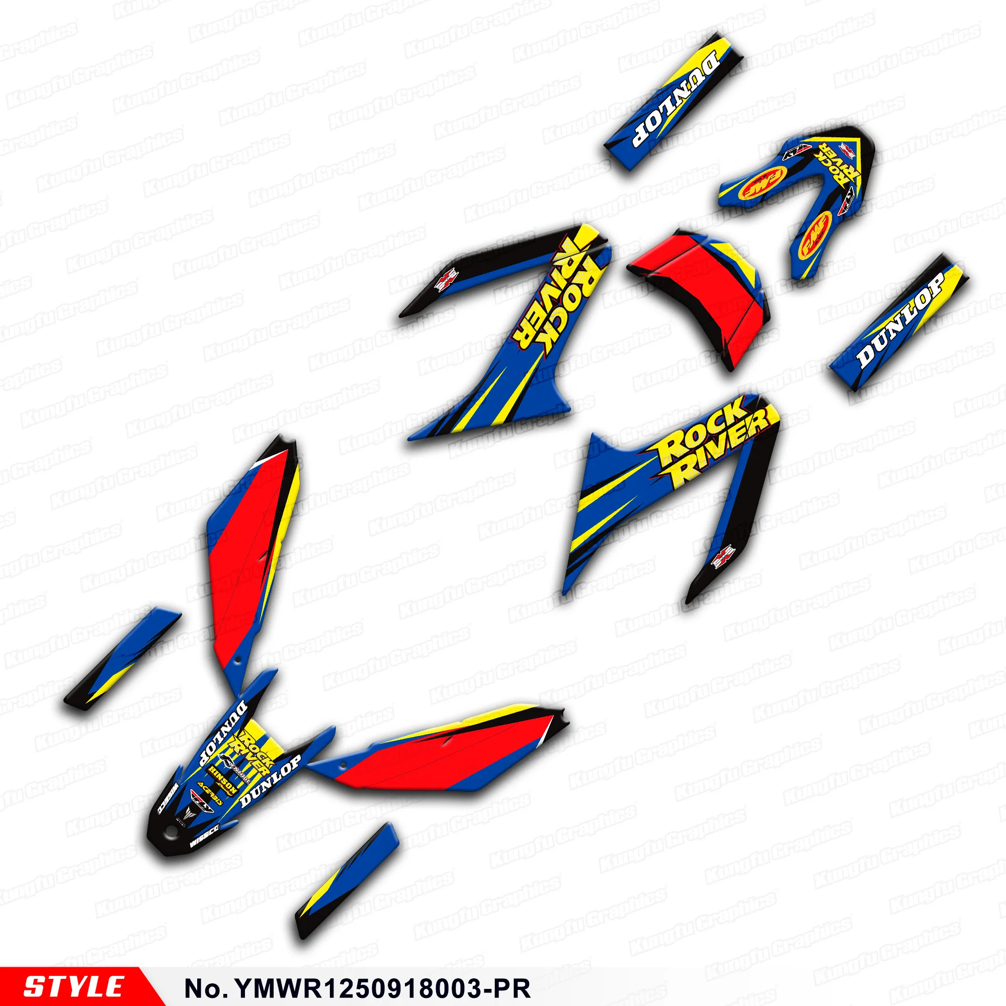 

Aftermarket Vinyl Decal Stickers for Yamaha WR125R WR125X WR125SM 2009 2010 2011 2012 2013 to 2018, Style No. YMWR1250918003-PR