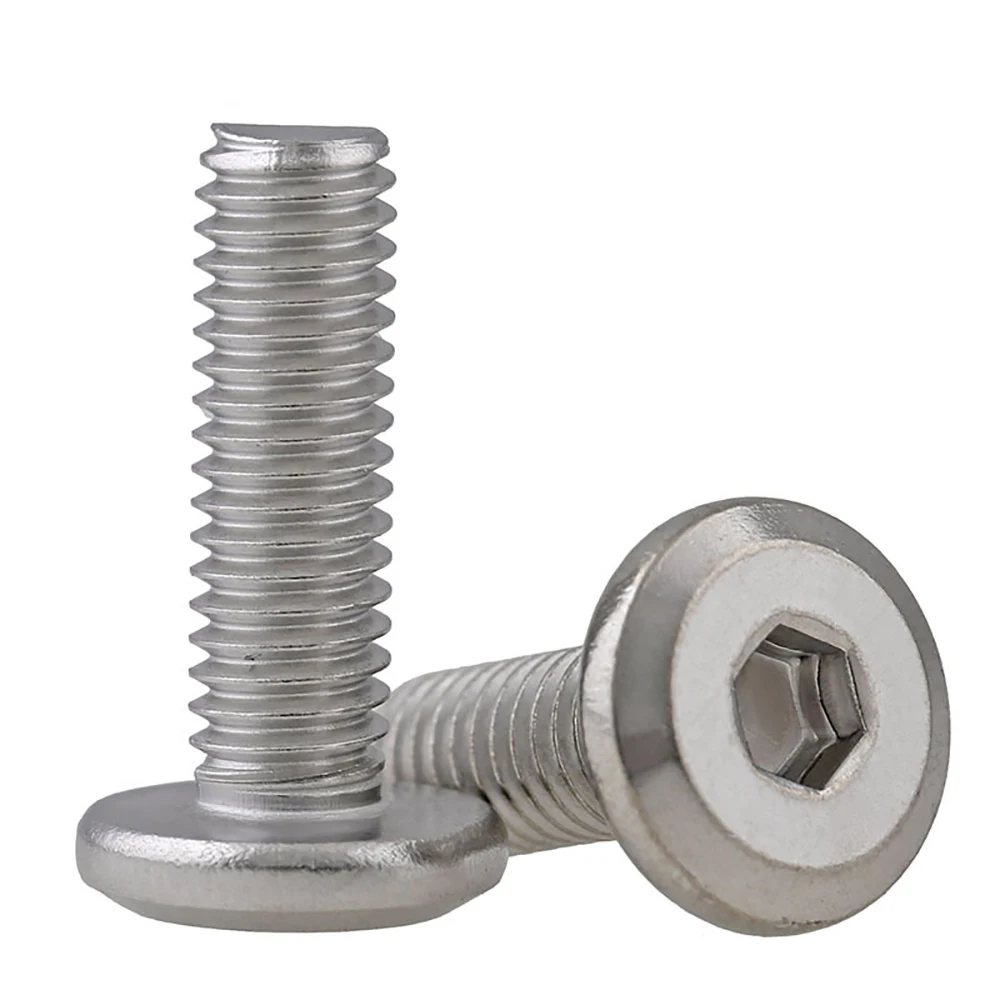 Yiqianyuan Furniture Screws M4xP0.7 SUS304 Stainless Steel Round Head with Chamfer Allen Key Bolts Hexagon Socket Screw
