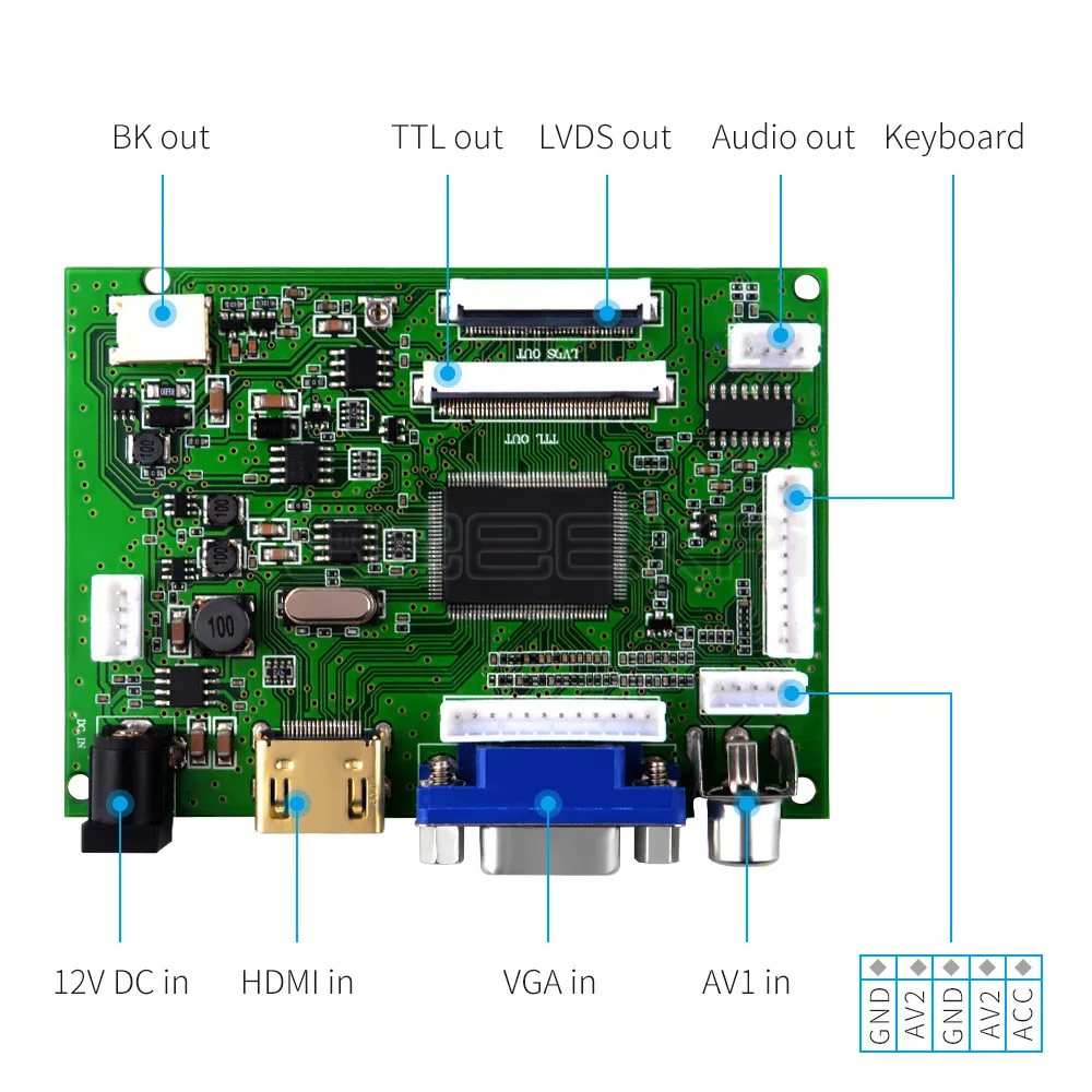 Imagem -05 - Geeekpi-lcd Display Monitor Screen Kit Estojo para Impressora 3d Todas as Plataformas Altifalantes pc Framboesa pi b 1024x600 Pcs