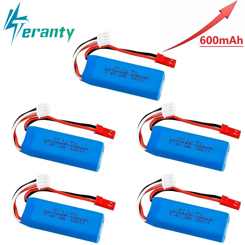 Batteria originale Lipo 7.4V 450mAh 20C per WLtoys K969 K979 K989 K999 P929 P939 RC ricambi auto 2s 7.4v batteria 5 pz/lotto