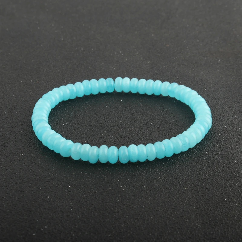 Couple Natural Stone Lucky Bracelet White Turquoises Lapis Lazuli Amazonite Abacus Bead Bracelets for Women Bracelet Men Jewelry