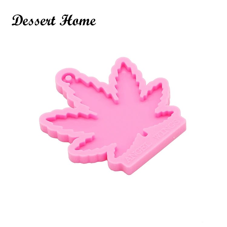 DY0155 UV Resin Silicone Cannabis leaf Mold Epoxy Resin Molds For DIY Keychain Jewelry Making Tools Shining resin moldes