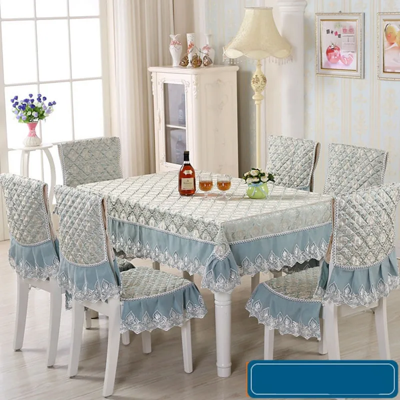 Retro Jacquard Tablecloth Set Lace Chair Cover Dining Chair Cushion Rectangular Table Cloth Home Wedding Decor Simple Table Mat