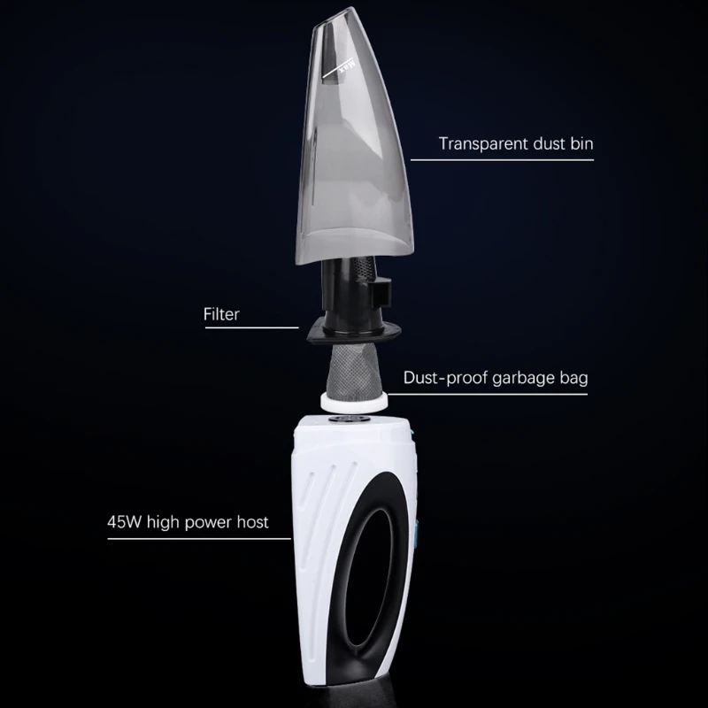 سيارة لاسلكية مكنسة كهربائية لاسلكية يده السيارات المكانس المنزل والسيارة الاستخدام المزدوج مكنسة كهربائية صغيرة بنيت في Battrery