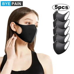 5Pcs/Lot Black Sponge Face Mouth Mask Unisex Face Mask Reusable Pollution Face Shield Washable Mouth Cover for Outdoor