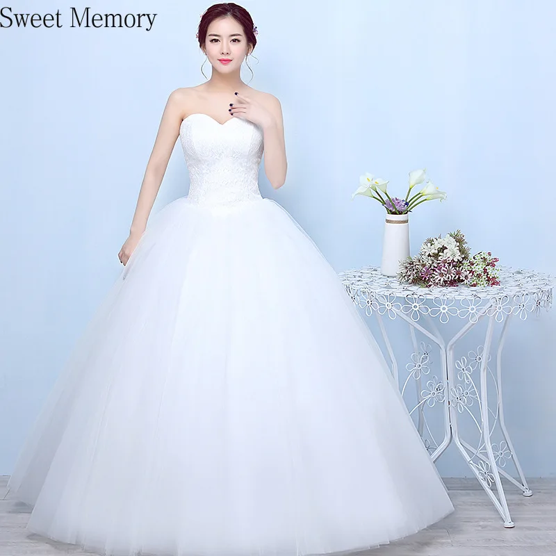 Abito da sposa semplice bianco da donna sposa Plus Size abiti da festa di nozze con lacci abito lungo fino al pavimento Vestidos