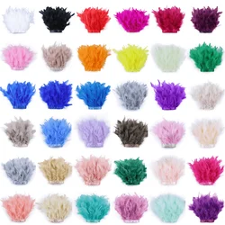 10 meters 32 colors Dyed Turkey feather Trim Fringe Stripped feathers Ribbon Width 10-15cm for Dress Clothing Crafts Decoration