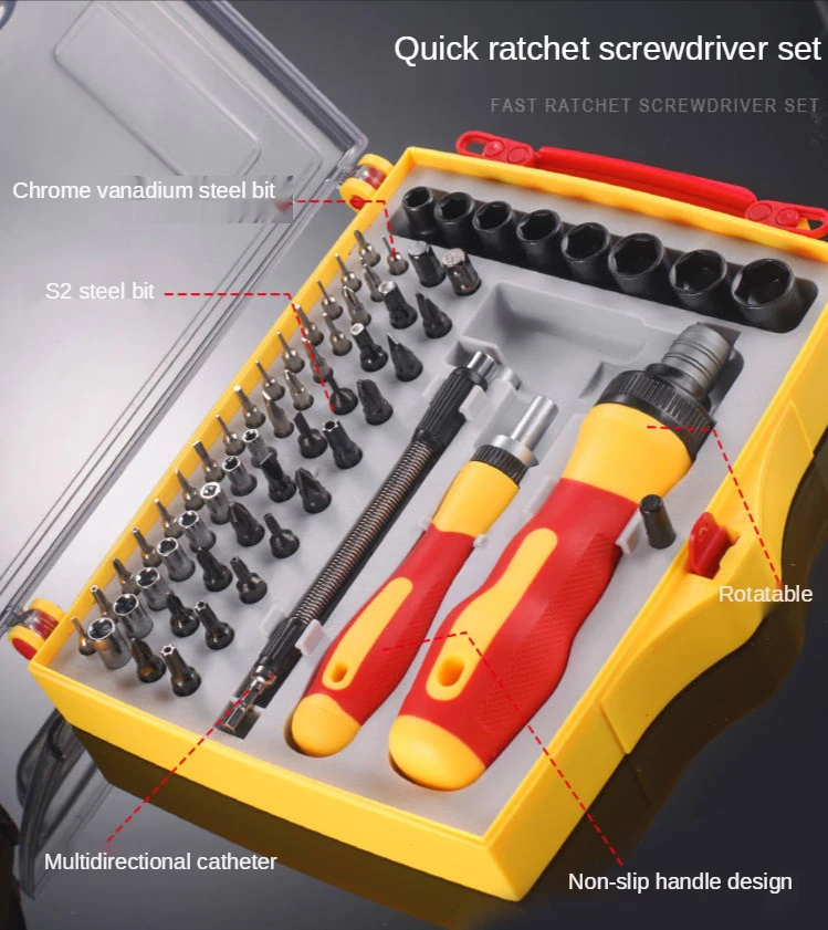 Precision screwdriver set 62 in 1 mini magnetic screwdriver set, mobile phone iPad camera industrial home repair tools