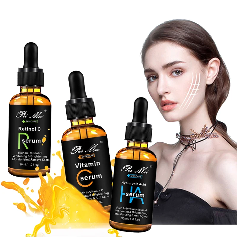 Anti Aging Hyaluronic Acid Face Essence Deep Moisturizing Skin Vitamin C Face Serum Fade Spots Dullness Retinol C Skincare Serum