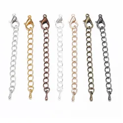 10pcs/lot Multicolor Metal Extended Extension Tail Chain Lobster Clasps Connector For DIY Jewelry Making Bracelet Necklace