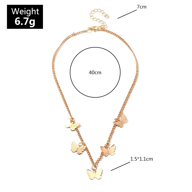 New Butterfly Pendants Neckalces for Women  Short Chain Mini Butterflies Drop Boehemian Sexy Neck Accessories Fashion Jewerly