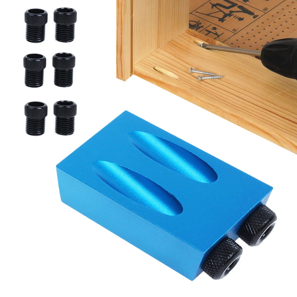 Localizador de agujeros oblicuos para carpintería, juego de guía de taladro de ángulo de 15 °, perforadora de agujeros, herramientas de carpintería DIY, 15 juegos