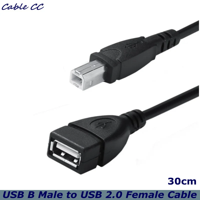 50cm 1.5Ft USB 2.0 Type A Female to USB B Male Scanner Printer Extension Adapter Cable for Scanner Printer Mobile Hard Disk