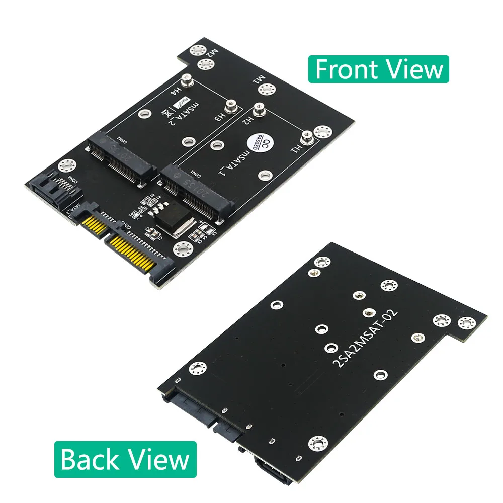 รุ่นอัพเกรด MSATA ไปยัง SATA Adapter MSATA SSD เพื่อ Dual SATA 3 6Gbps Converter Board Riser Card สำหรับ windows Linux Mac 10 OS