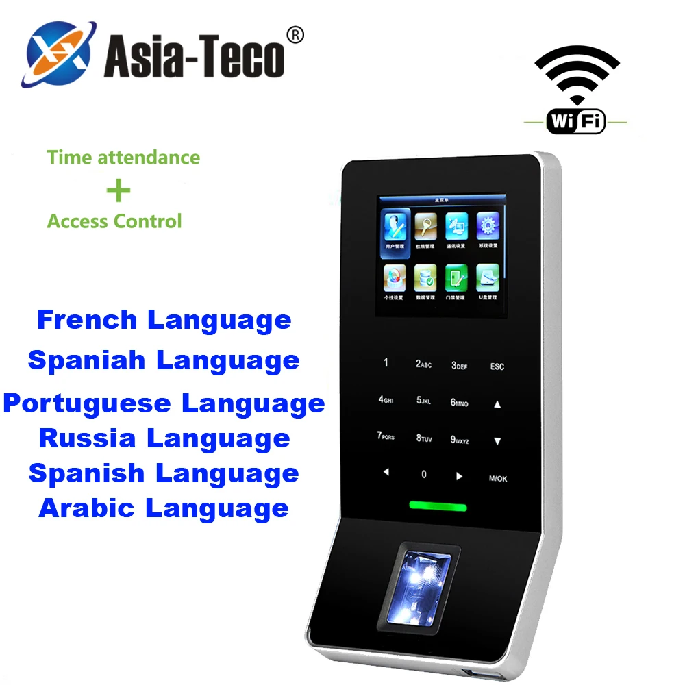 

Multi languagage 2.4 inch LCD Biometric WIFI Fingerprint Access Control Time Attendance System TCP/IP RJ45 Fingerprint Reader