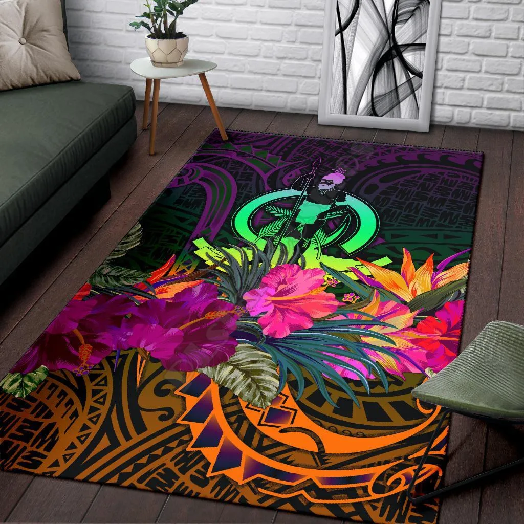 

Vanuatu Area Rug Summer Hibiscus 3D Printed Carpet Mat for Living Room Doormat Flannel Print Bedroom Non-slip Floor Rug