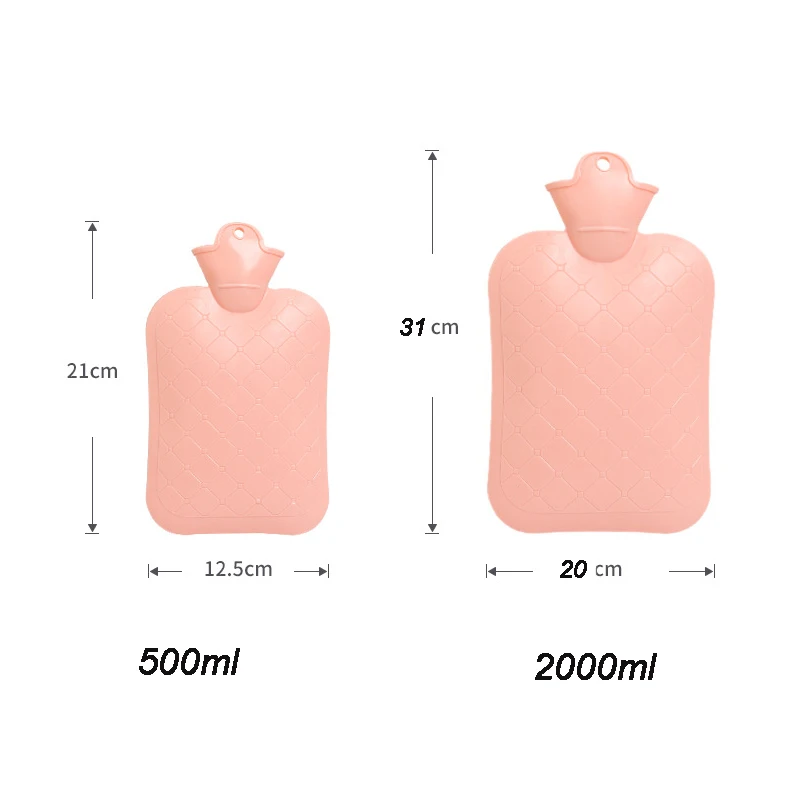 2000ml Cute Pig Hot Water Bag with Washable Plush Cover Female Kids Adults Keep on Feet Hand Warmer PVC Water Bottle Winter Warm