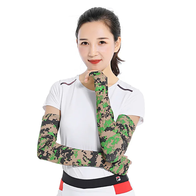 Wholesale Adult's Cooling Arm Sleeves Long Fingerless Gloves Anti-Slip Sun Protection Arm Sleeves