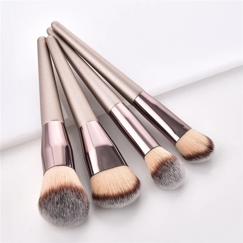 10Pcs Champagne Makeup Brushes Set For Cosmetic Foundation Powder Blush Eyeshadow Kabuki Blending Make Up Brush Beauty Tool