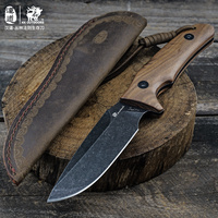 HX Outdoor Jungle Knife Tactical Knife,Camping Survival Knives,Fulltang D2 Steel ,Wood Handle With Leather Sheath Dropshipping