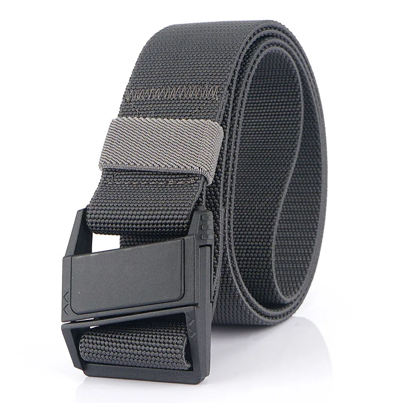 

Men's Nylon Elastic Elastic Belt Army Military Combat Environmental protection Plastic Magnetic Buckle Training Belt Men's Strap