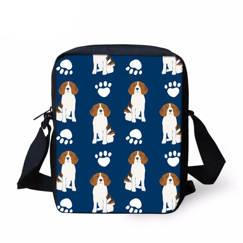 FORUDESIGNS Messenger Bag Women Tote Bag Small Beagles Pet Dog Printed Women's Messenger Bags for Girls Crossbody Bag sac a main