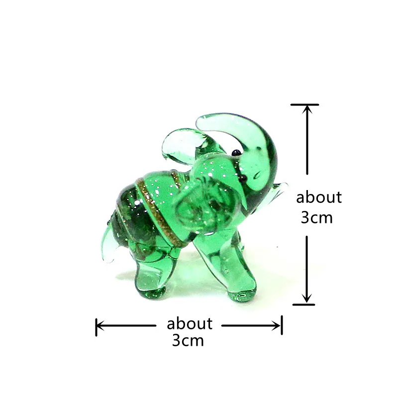 Lovely Glass Elephant Mini Figurine Craft Ornaments Kawaii Style Tiny Cartoon Animal Statue Home Fairy Garden Decor Accessories