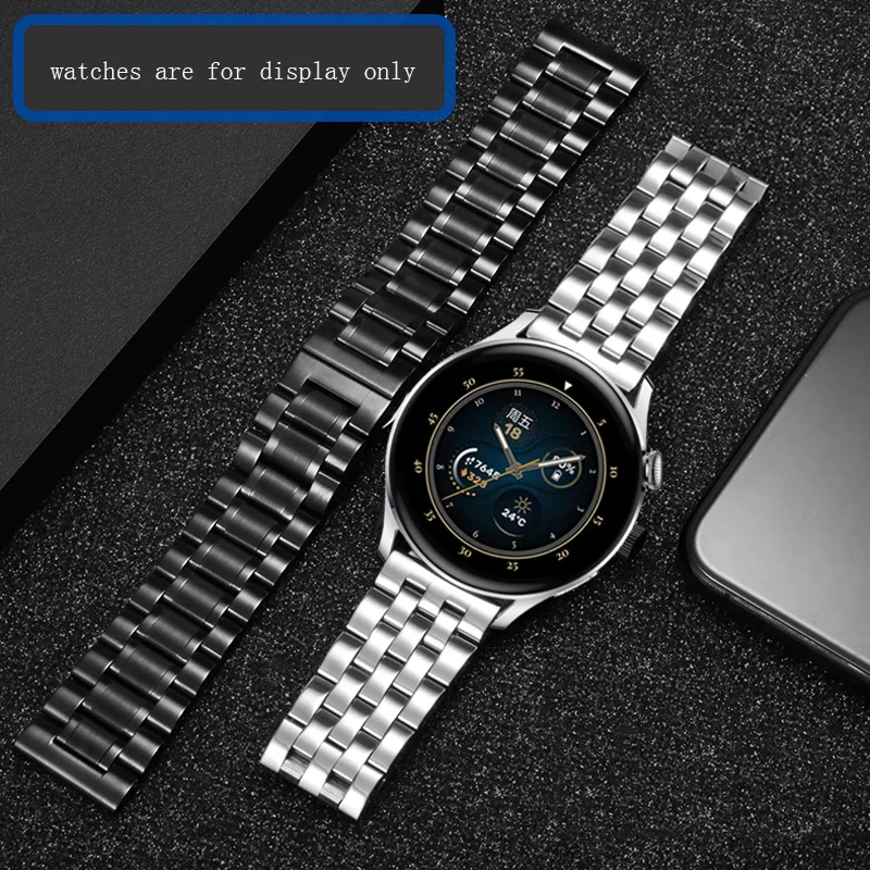 Replace Huawei Watch 3 Fine Steel Strap GT 2 E Pro  Honor Watch2 Black Silver Stainless Steel Watch Chain