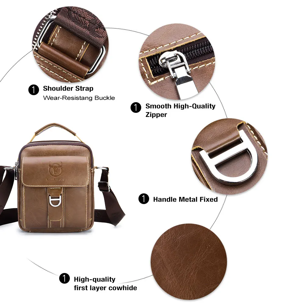 BULLCAPTAIN Men Shoulder Bag Classic Brand Men Bag Vintage Style Casual Men Messenger Bags Promotion Crossbody Bag Male Hot Sell