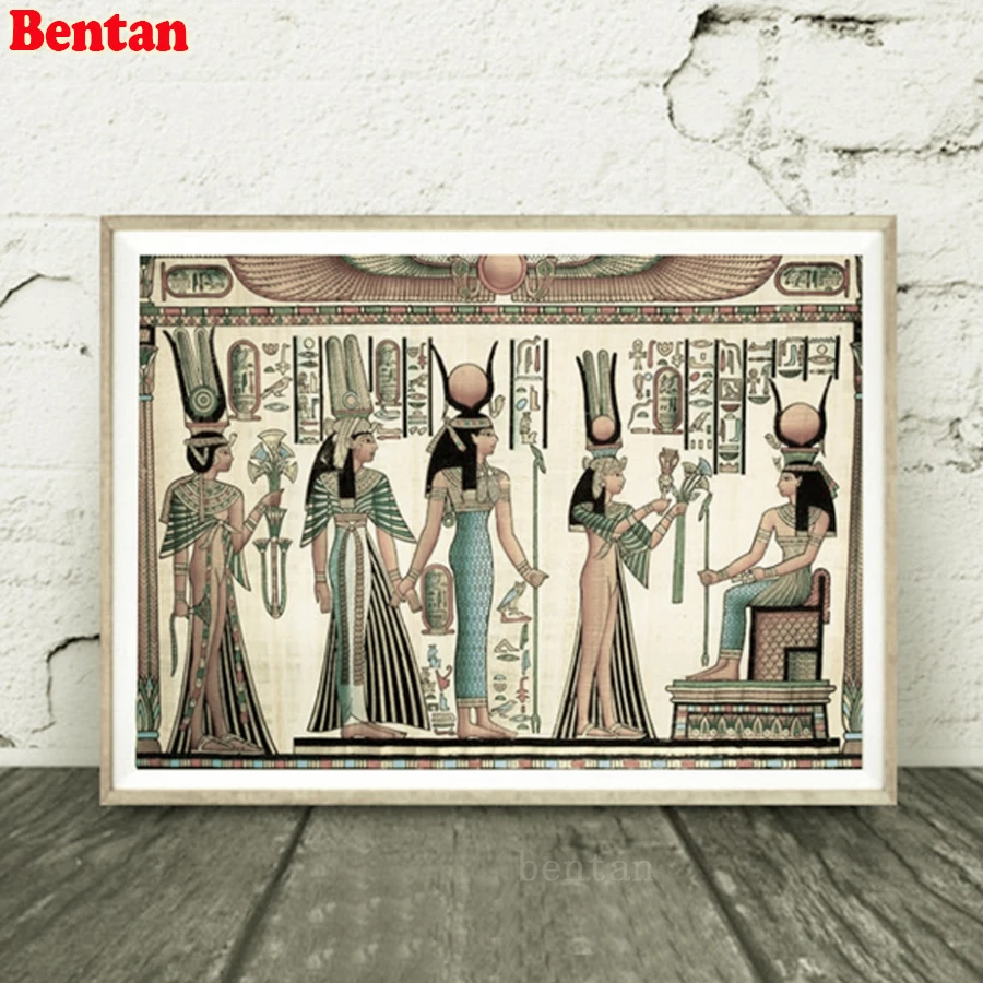 5D DIY Diamond Painting cross stitch kits Egyptian art parchment vintage mural Diamond Mosaic Embroidery needlework decoration