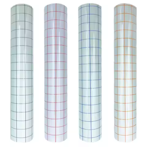 Clear Vinyl Transfer Paper Tape w/Alignment Grid Application Tape for Silhouette Cameo cut Vinyl Decals Signs Window Stickers