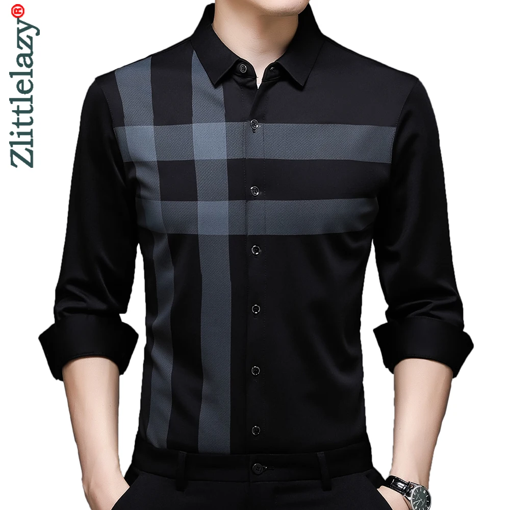 

2022 brand designer striped mens shirts for men clothing korean fashion long sleeve shirt luxury dress casual clothes jersey 148