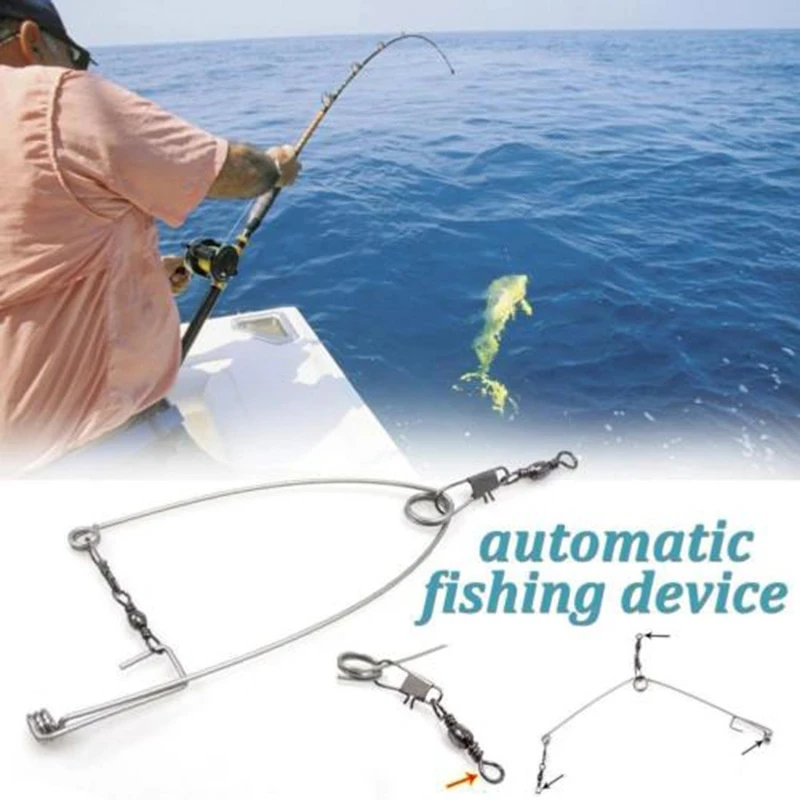 

Camping Automatic Fishing Device Stainless Steel Spring Ejection Hook Fishing Hook Catch Fish Automatically Fishing Tackle