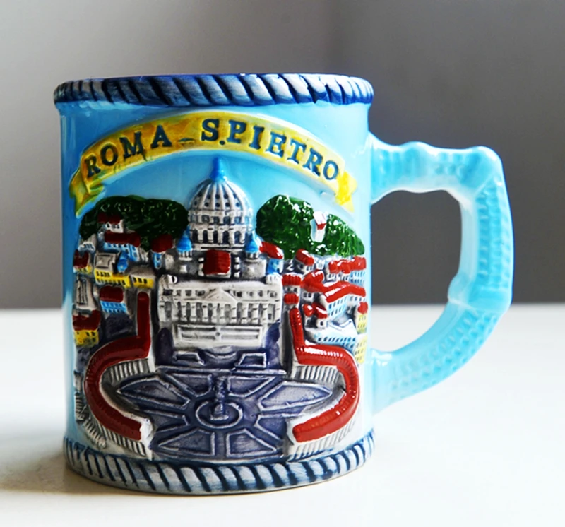 

Hand-painted Roma St. Peter's Ba Ceramic Water Cups Milk Cups World Travel Souvenirs Mugs Home Office Drinkware Creative Gift