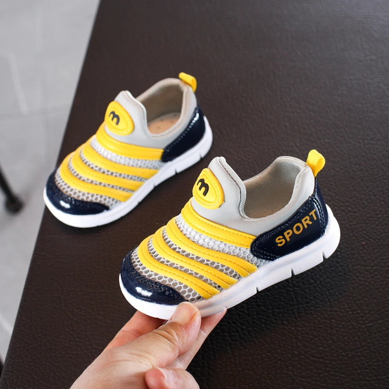 2021 Summer Children Sneakers Breathable Mesh Caterpillar Design Sport Shoes For Boy Girls Baby Toddler Boys Soft Casual Shoes