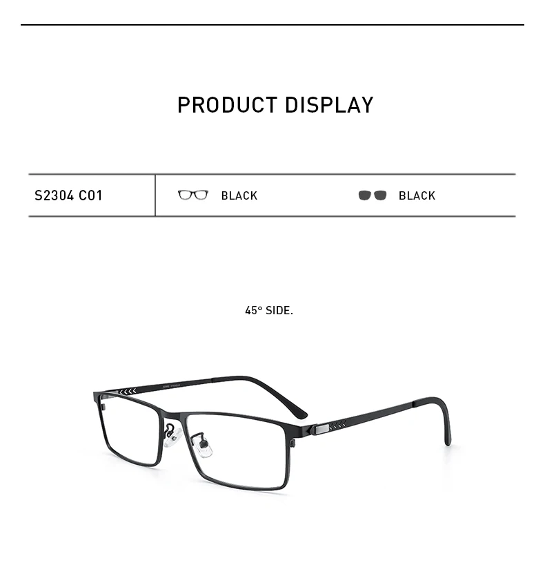 MERRYS DESIGN 2-in-1-Brillengestell mit magnetischem polarisiertem Clip für Herren, Brillengestell aus Titanlegierung, quadratische Brillen, S2304 – Detail 7